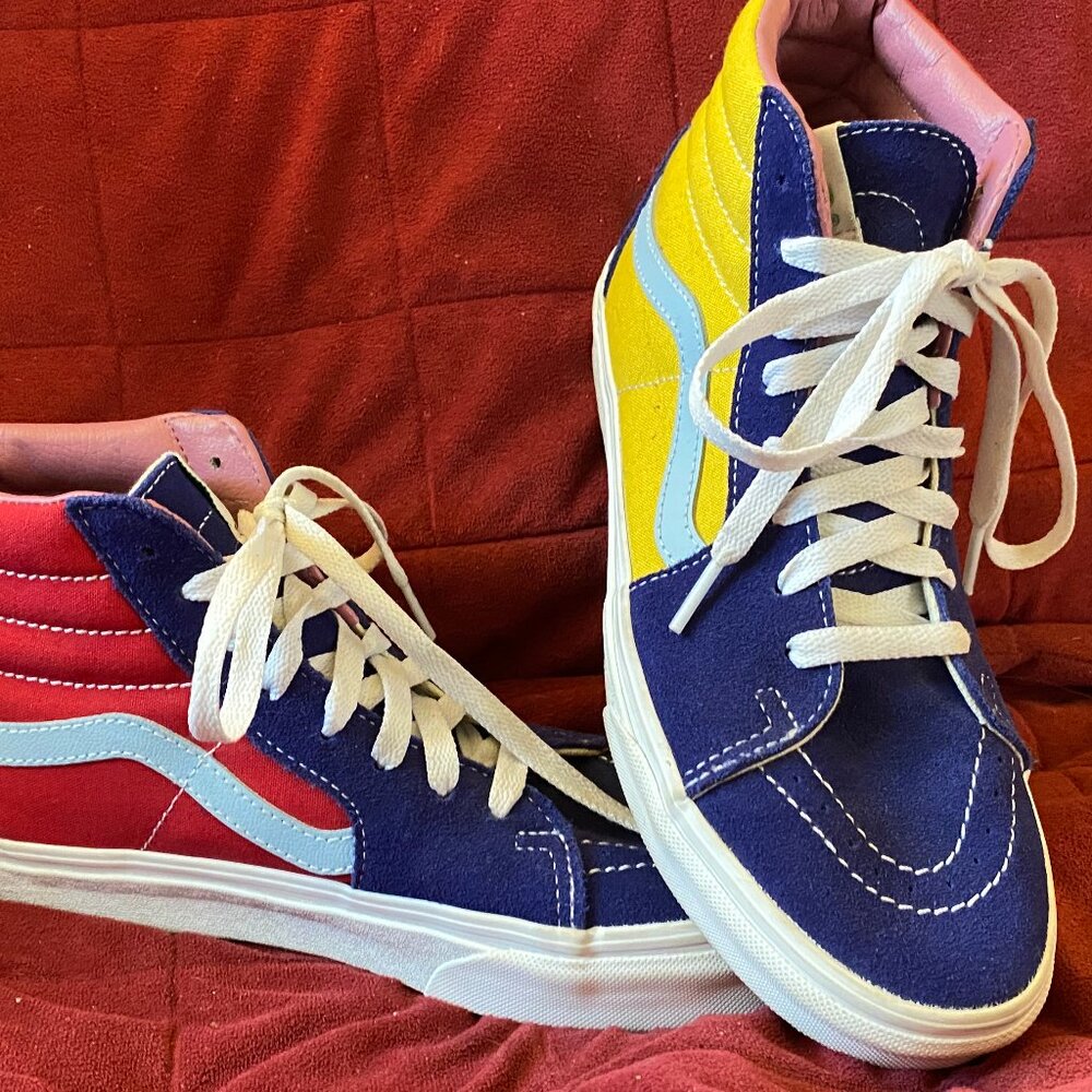 Nice Vans multi color high tops M6.5 & W8 only worn once!
